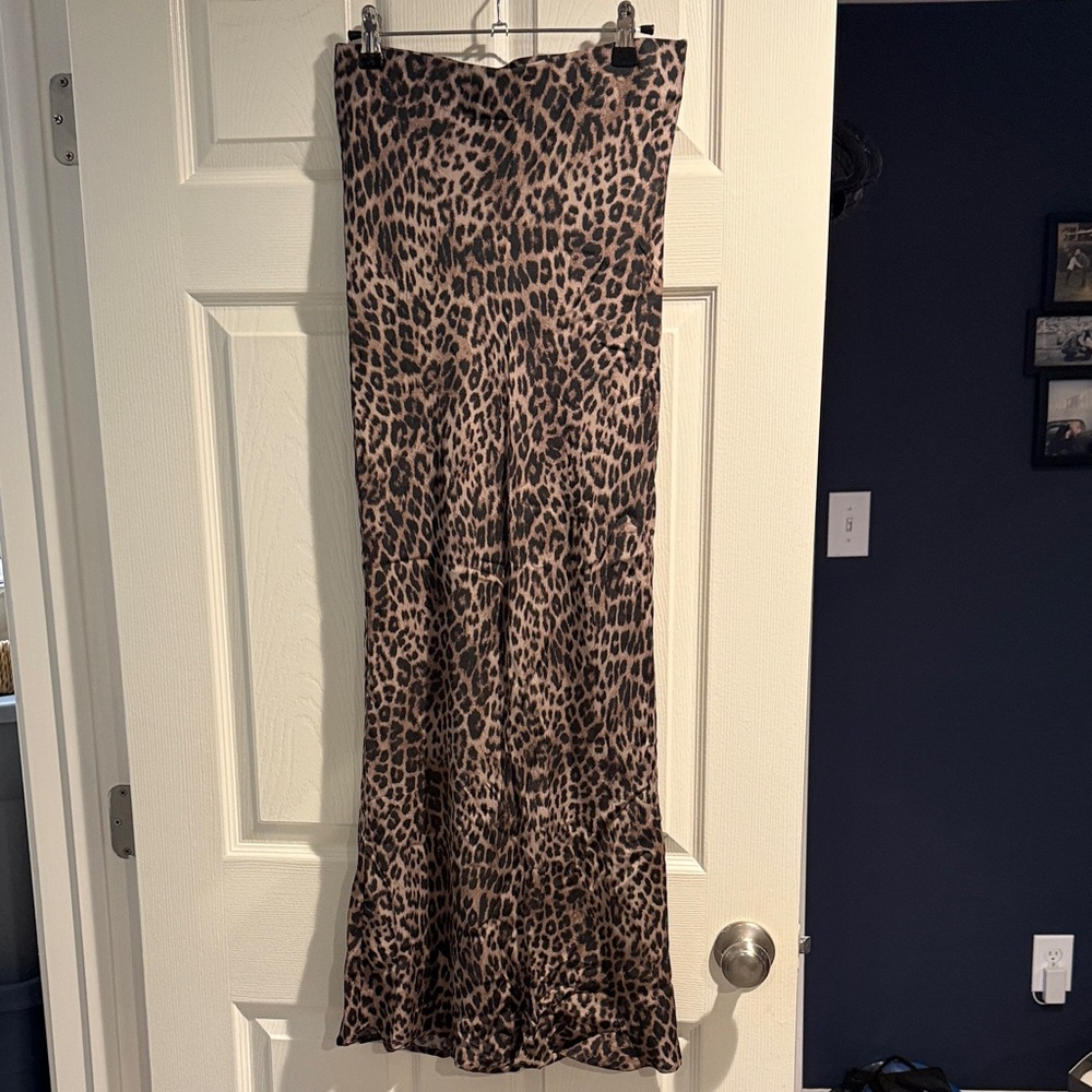 Z Supply Leopard Print Maxi Skirt in Brown and Black